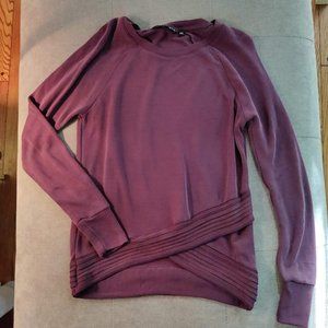 Athleta long-sleeved knit top, size XXS, ribbed hem